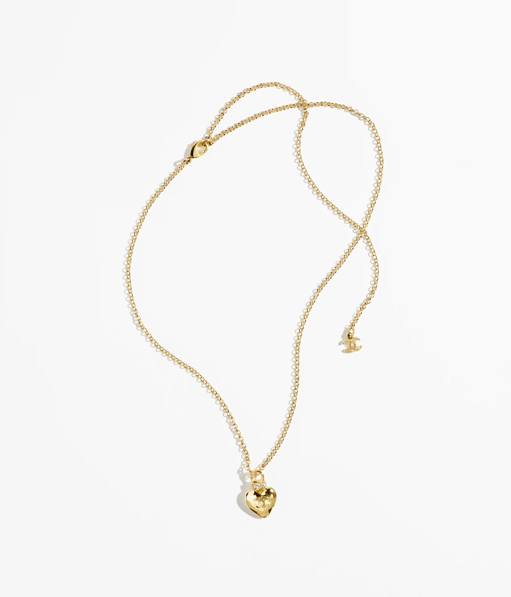 Pendant necklace - Metal & strass, gold & crystal — Fashion | CHANEL