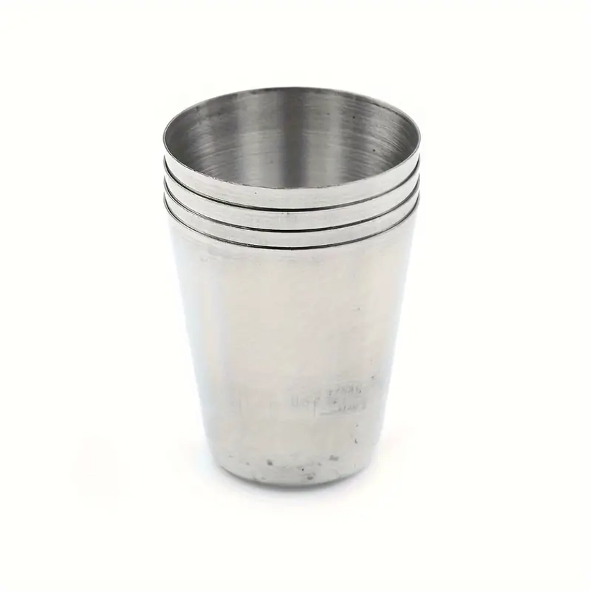 4pcs Stainless Steel Cup, Camping Cup Set, Portable Outdoor Travel Cups, For Camping Travel Outdoor, Camping Accessories