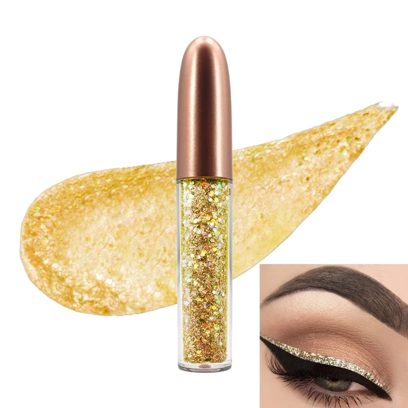 &quot;Delineador  Ojos Glitter  Liquido Escarchado Dorado&quot;