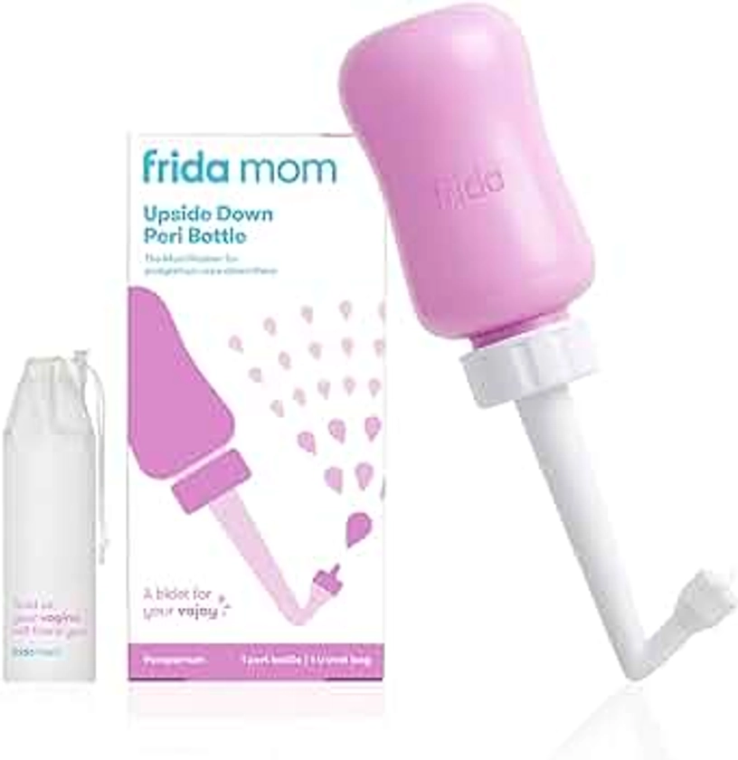 Frida Mom Upside Down Peri Bottle for Postpartum Care | Portable Bidet Perineal Cleansing and Recovery for New Mum, The Original Fridababy MomWasher