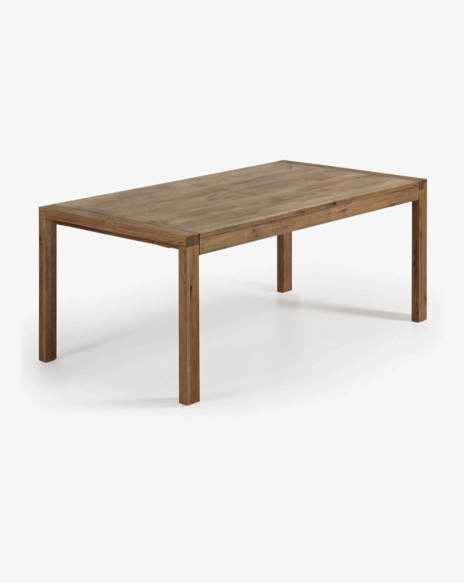Table extensible Briva placage de chêne finition effet vieilli 180 (230) x 90 cm | Kave Home