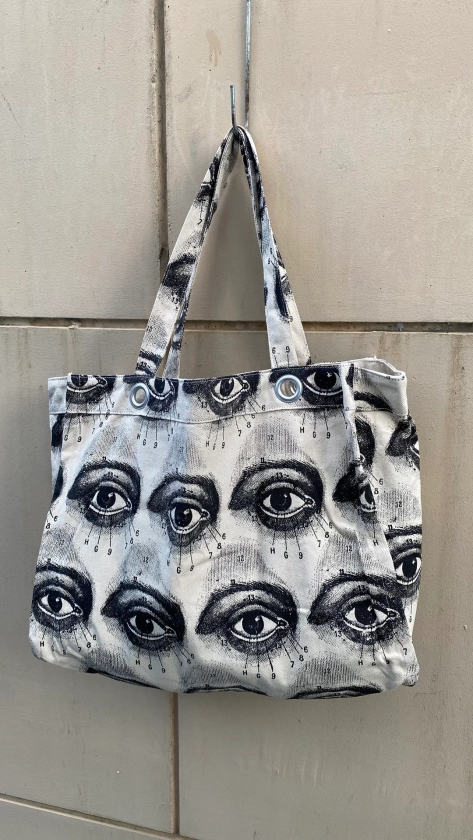 Human Eye, Retro Art Deco Pattern Design Tote Bag, Double-sided Print, Canvas Farm Tote Bag - Etsy UK