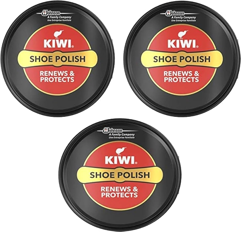 GroceriesRus Kiwi Shoe Polish Black 50ml - Shine and Protect - Pack of 3