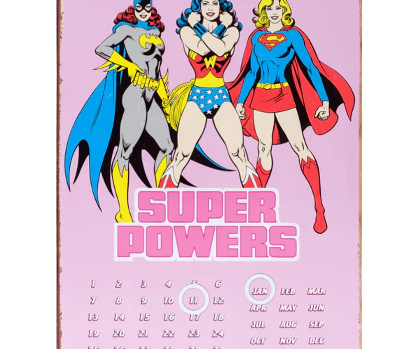 Pink DC Women Metal Calendar - 30 x 41cm