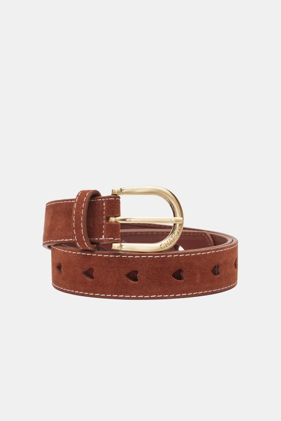 Cut It Out Heart Belt | Cognac