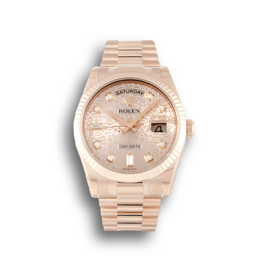 Rolex Day-Date Rose Dial 118235 - Best Place to Buy Replica Rolex Watches | Perfect Rolex