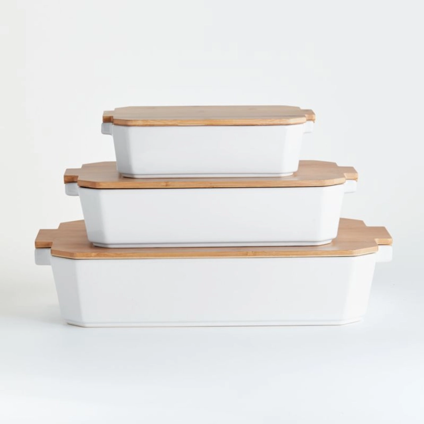Baking Dishes with Bamboo Lids + Reviews | Crate & Barrel