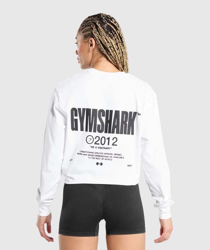 Gymshark Be a Visionary Long Sleeve Top - White