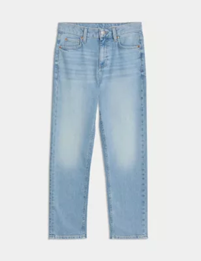 High Waisted Slim Fit Cropped Jeans