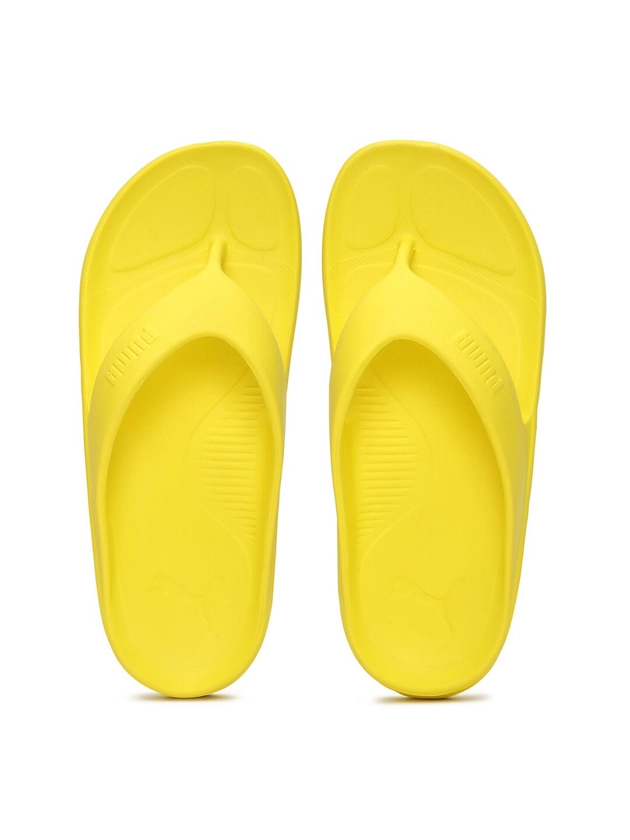 Puma Unisex Yellow Thong Flip-Flops