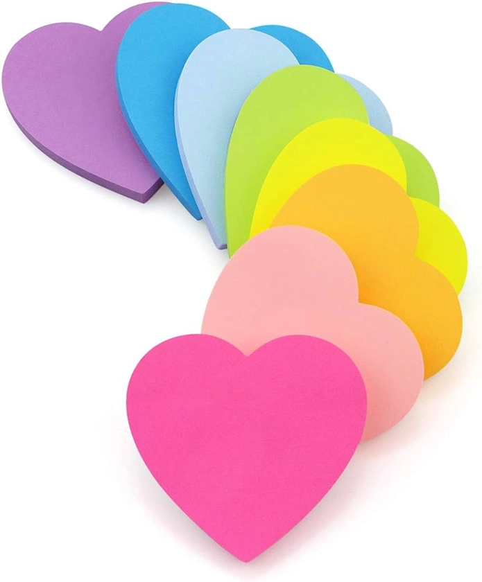 Early Buy 3x3 Heart Shape Sticky Notes 8 Pads/Pack, 75 Sheets/pad (8 Bright Color) : Amazon.co.uk: Stationery & Office Supplies