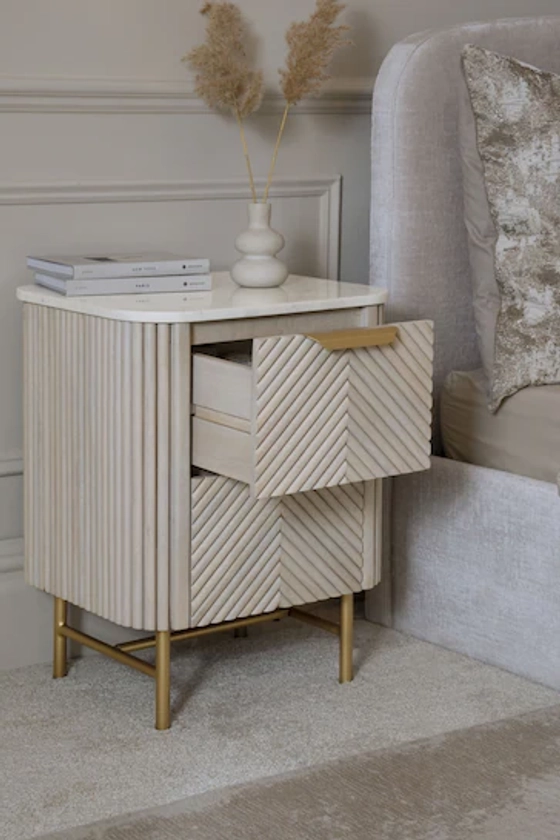 Buy Light Grey Valencia Marble Mango Wood 2 Drawer Bedside Table from the Next UK online shop