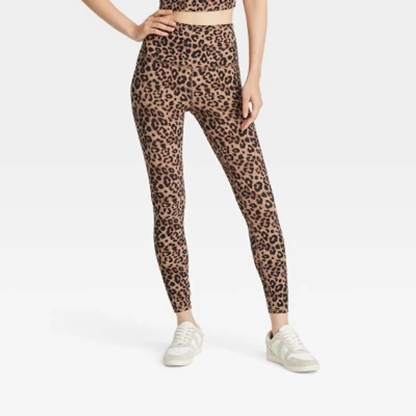 Women's Leopard Print High-Rise Leggings - JoyLab™ Brown XL