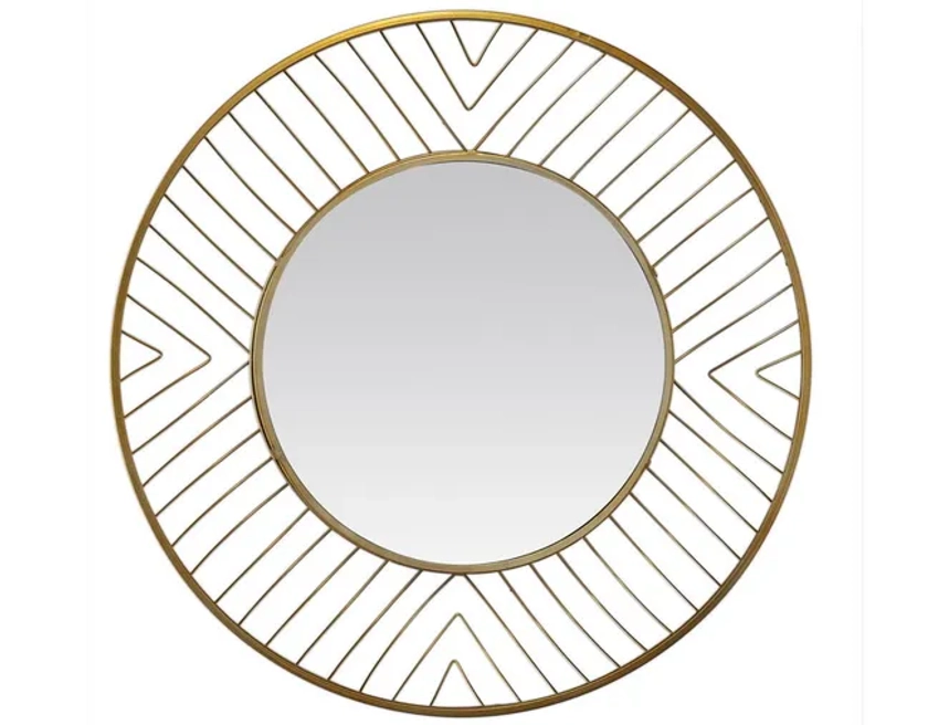 Miroir rond Filaire, doré diam.80 cm