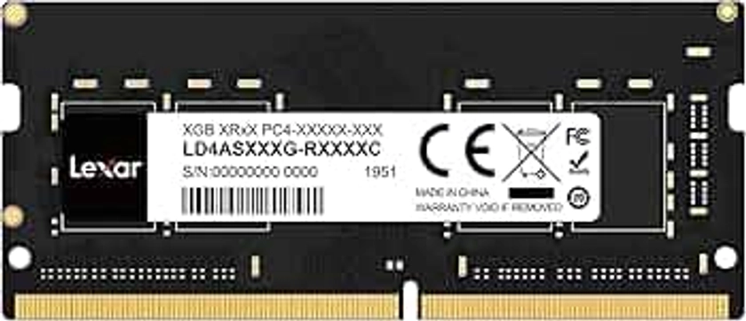 Lexar SODIMM RAM DDR4 16Go, 3200 MHz Ram PC Portable, Mémoire pour Ordinateur Portable SODIMM, 260-Pin SO-DIMM, Mémoire RAM, Memoire Haute Performance (LD4AS016G-B3200ASST)