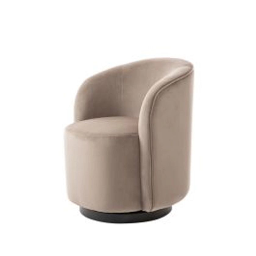 West End Swivel Dining Chair - Taupe - Black Base