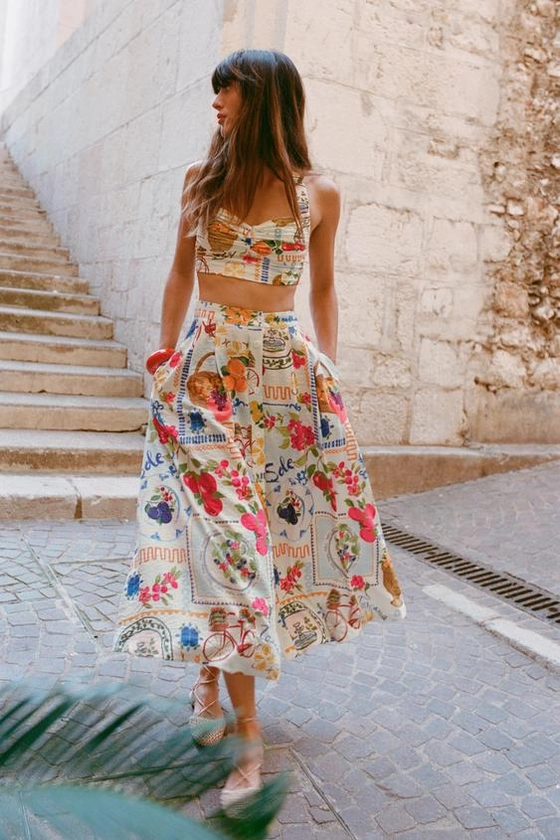 PRINTED CAPE SKIRT