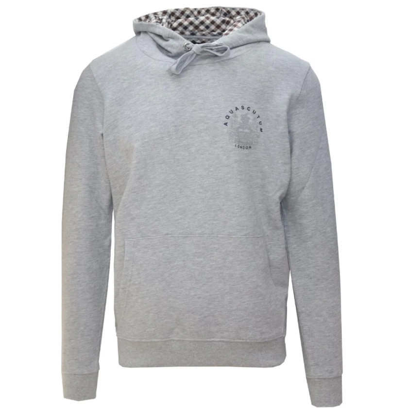 Aquascutum Aldis Emblem Logo Grey Hoodie