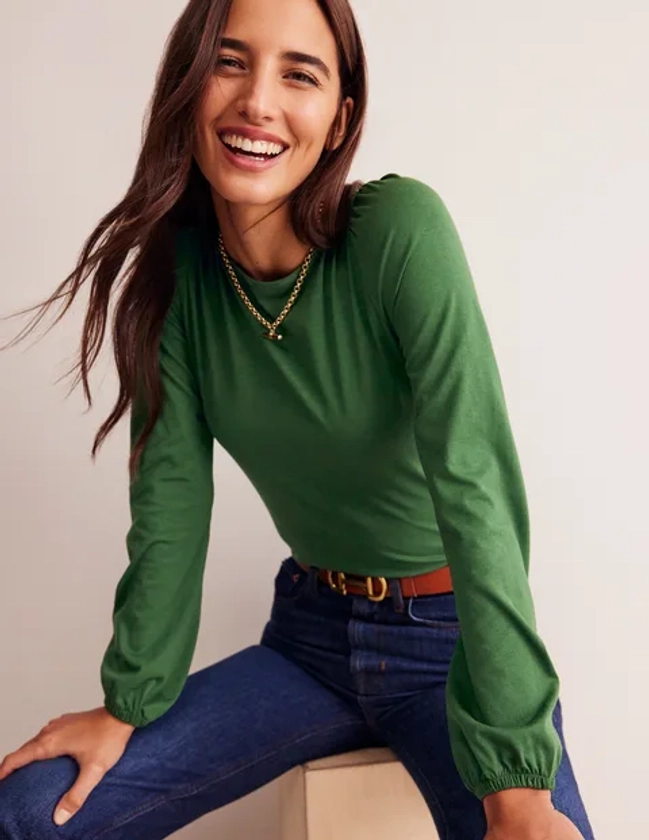 Supersoft Long Sleeve Top - Pine | Boden US