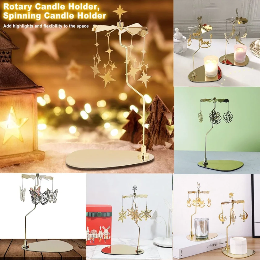 Candle Spinner 2024 New Carousel Candle Holder Carousel Candle Spinner for Wedding Party Christmas Festival Home Office Decor