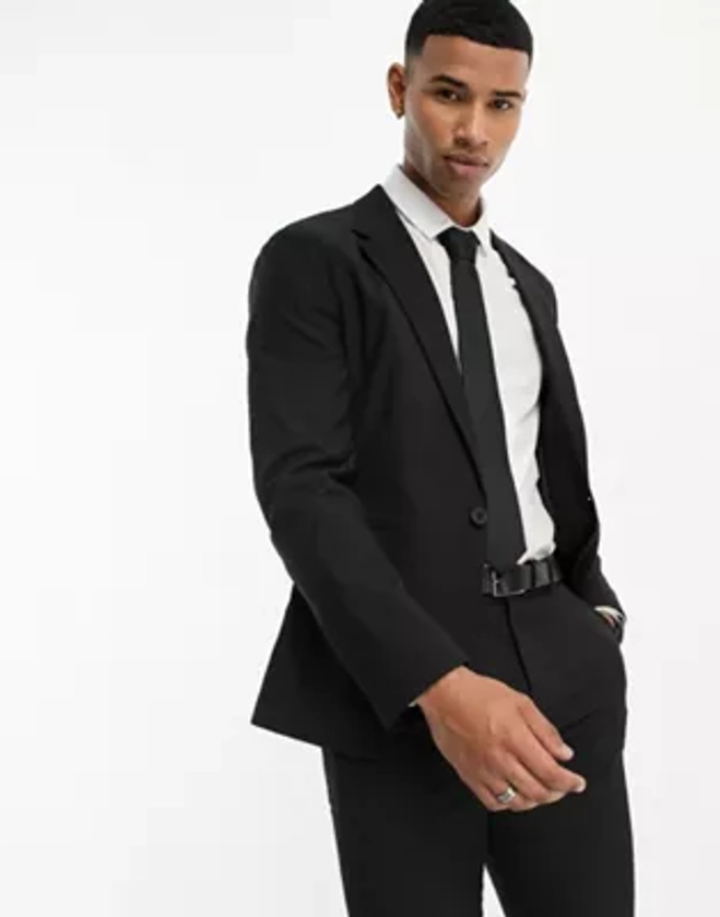 ASOS DESIGN skinny suit jacket in black | ASOS