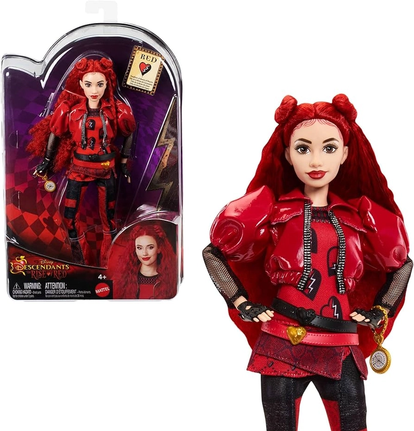 Mattel Disney Descendants: The Rise of Red Fashion Doll & Accessory Red, Daughter of Queen of Hearts with Movie-Inspired Clothes & Pocket Watch, HWT93 : Amazon.co.uk: Toys & Games