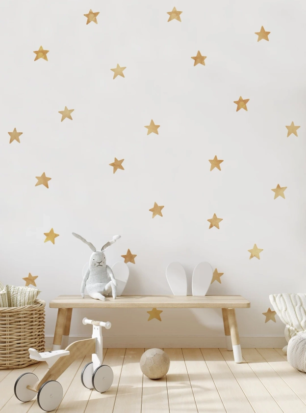 Watercolor Stars Wall Stickers, Gold, Irregular-shaped Stars, Stars, Star Wall Stickers Peel and Stick Wall Stickers Kids Room Decor - Etsy