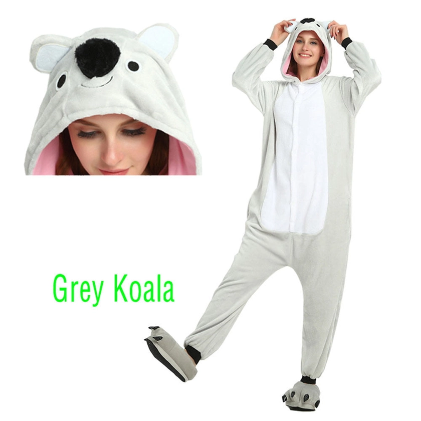 Gray Koala Onesie for Adults Women Men Kigurumi Animal Costumes Pajamas