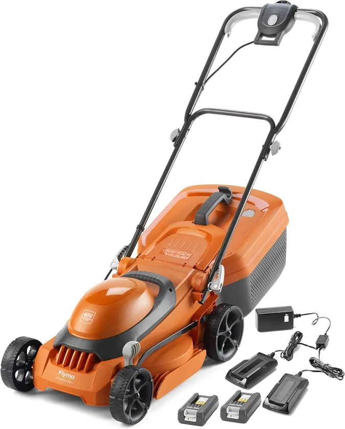 Flymo SimpliStore 340 Li Cordless Lawn Mower - 40V, 30cm Cutting Width, Close Edge Cutting, 35L, Lightweight