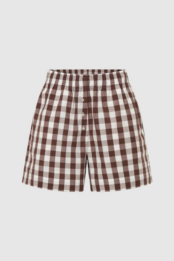 Gingham Boxer Short - Chocolate | 