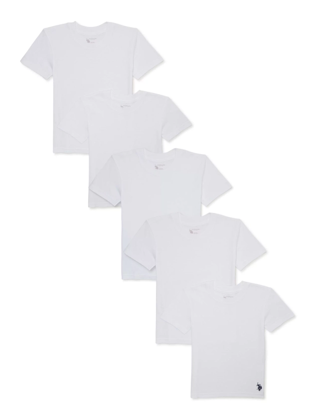 U.S. Polo Assn. Boys Cotton T-Shirt, 5-Pack, Sizes S-2XL