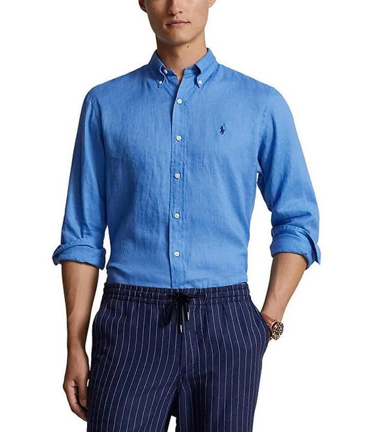 Polo Ralph Lauren Piece Dye Linen Long Sleeve Woven Shirt | Dillard's