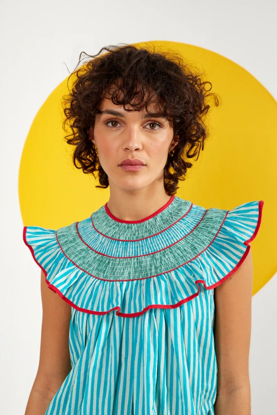 Maria de la Orden | Badiane Top Blue Stripes