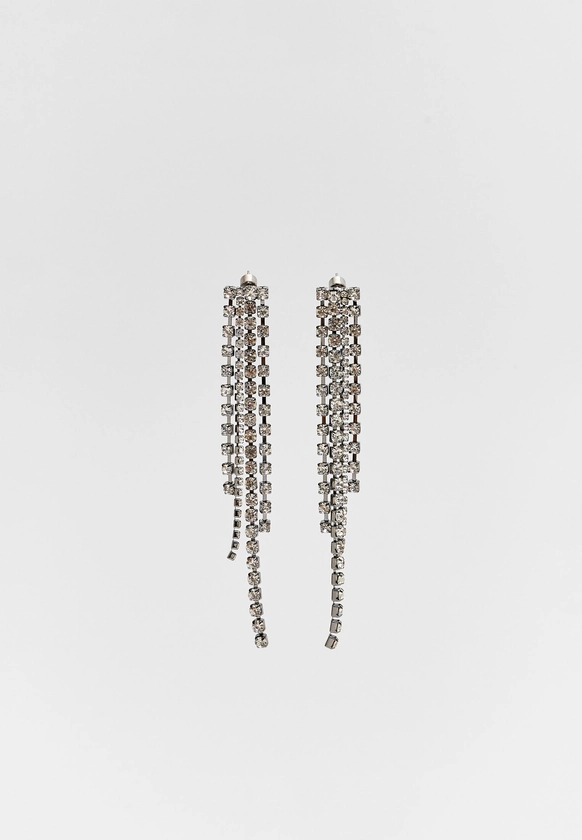 Boucles d’oreilles cascade à strass - Bijoux femme | Stradivarius France