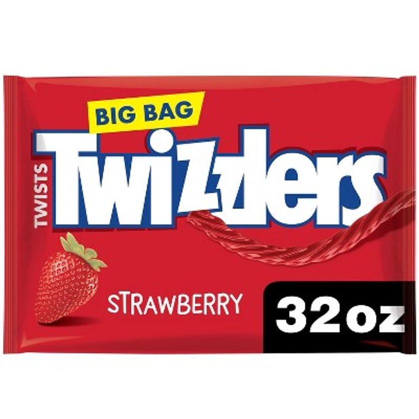 Twizzlers Twists Strawberry Licorice Candy Zipper Bag - 32oz