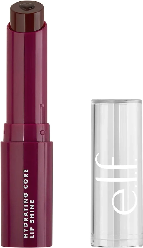e.l.f. Hydrating Core Lip Shine, Conditioning & Nourishing Lip Balm, Sheer Color Tinted Lip Moisturizer, Ecstatic, 0.09 Oz