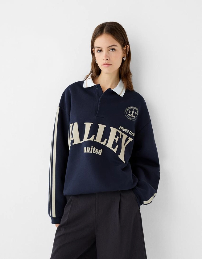 Pull col polo oversize - Nouveautés - Femme