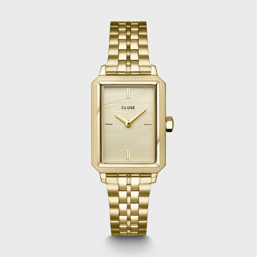 Fluette Watch Steel, Sand Texture Gold, Gold Colour