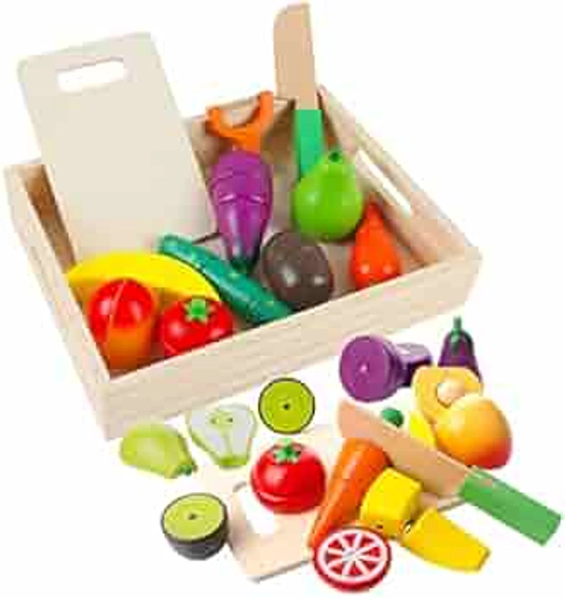 Fruits et légumes Jouets Bois de magnetique, Cuisine Enfant Simulation de Jouets éducatifs et Jouet de Perception des Couleurs pour Les Enfants d'âge préscolaire Enfants garçons Filles : Amazon.com.be: Jouets