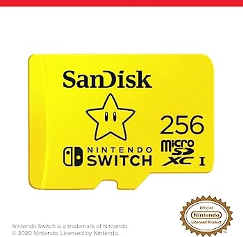 SanDisk 256 Go Carte microSDXC pour les consoles Nintendo Switch jusqu'à 100 Mo/s UHS-I Class 10 U3