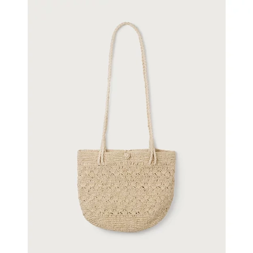 Button Fan Weave Straw Bag | Bags & Purses | The White Company