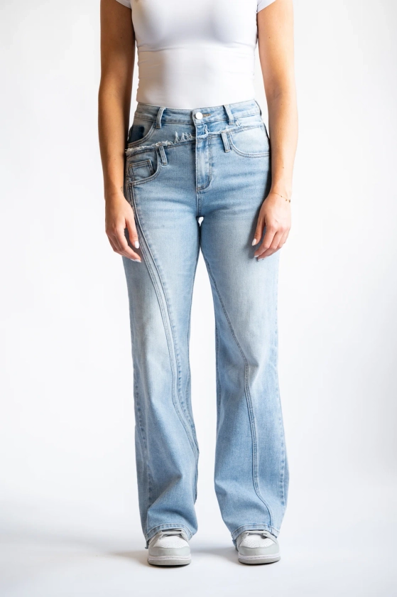 Djuuk jeans high/wide tall deconstructed denim