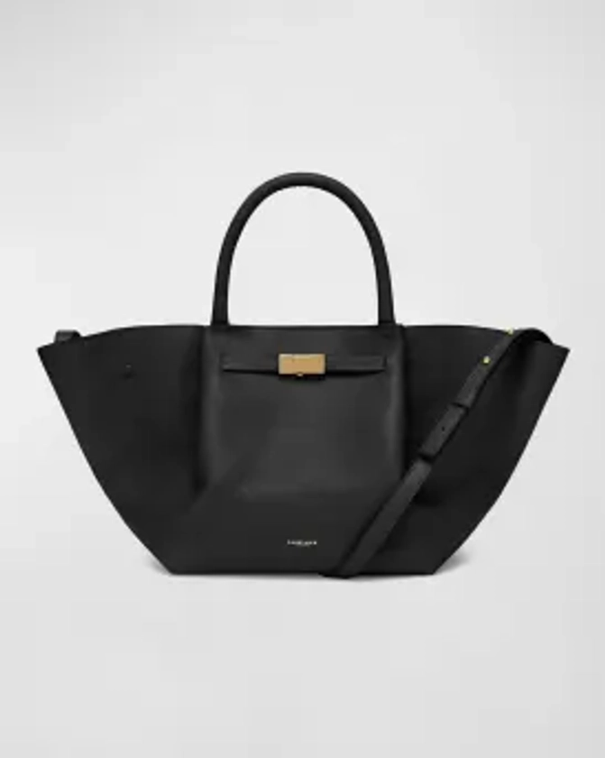 DeMellier Midi New York Buckle Leather Tote Bag