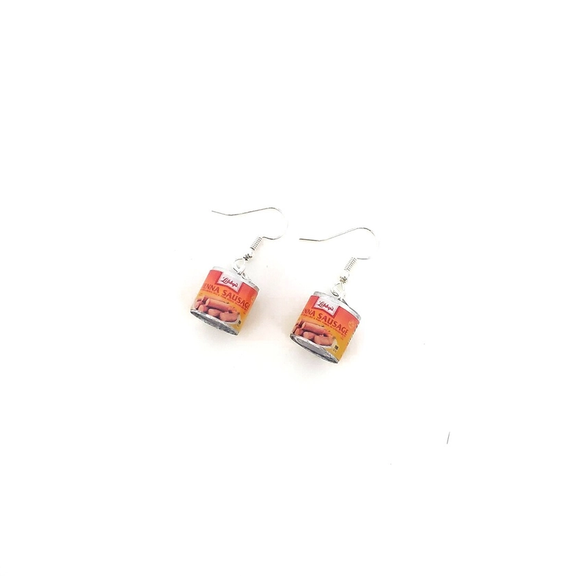 Miniature Can of Vienna Sausage Dangle Earrings With Silver or Gold Plated or Sterling Silver Your Choice, Canned Food, Food Jewelry - Etsy