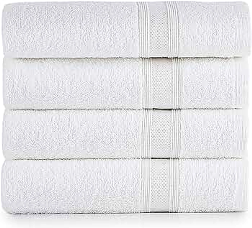 Tuiste Handtücher Weiß |%100 Baumwolle Handtuch 4 Teilig (50x90) | Weich und Saugstark | Farbe : Weiß
