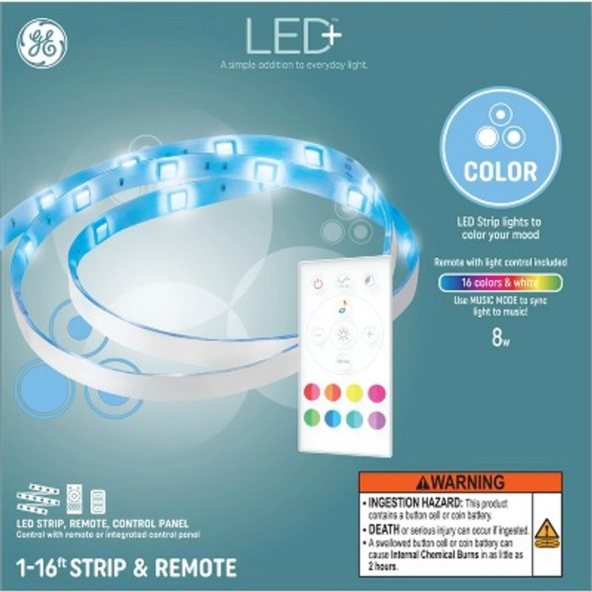 GE LED+ Color Changing Light Strip 16ft