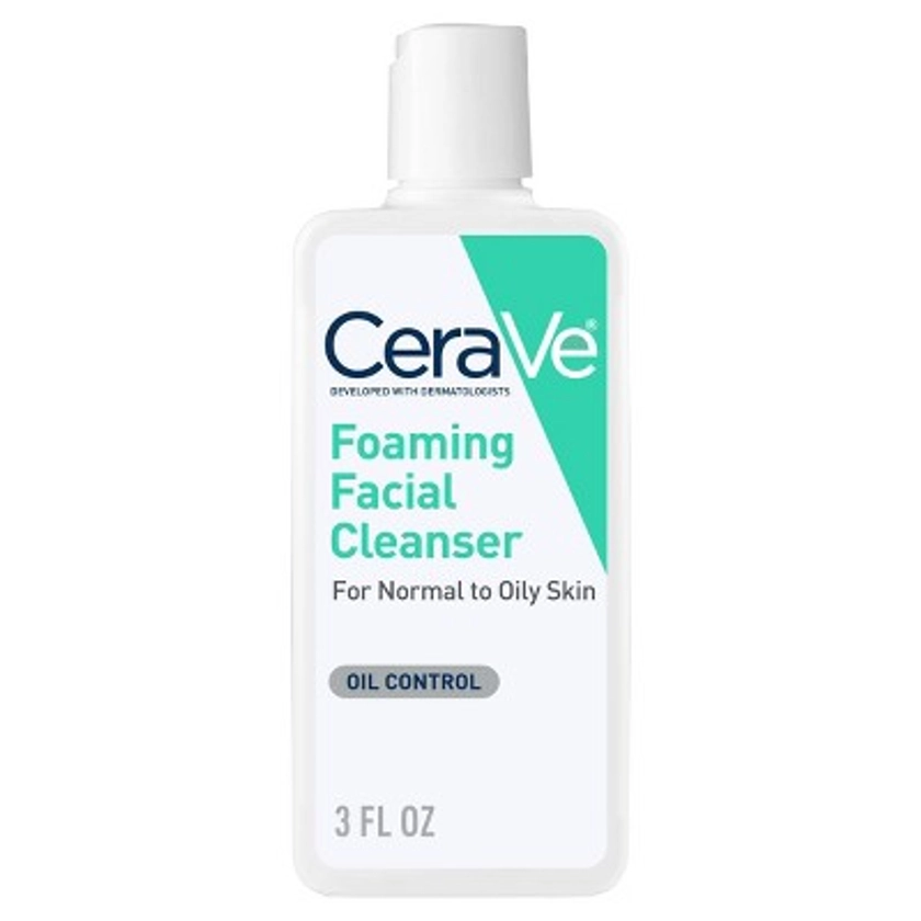 CeraVe Foaming Face Wash with Hyaluronic Acid and Niacinamide for Oily Skin - 3 fl oz