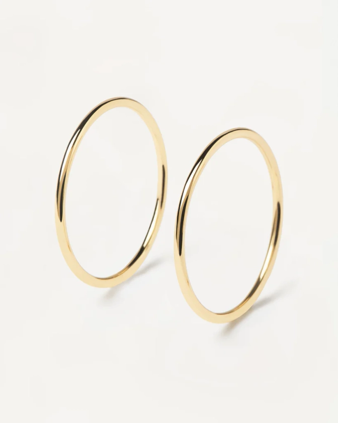 Pair of stackable 18k gold plated silver rings | Twin Rings | PDPAOLA