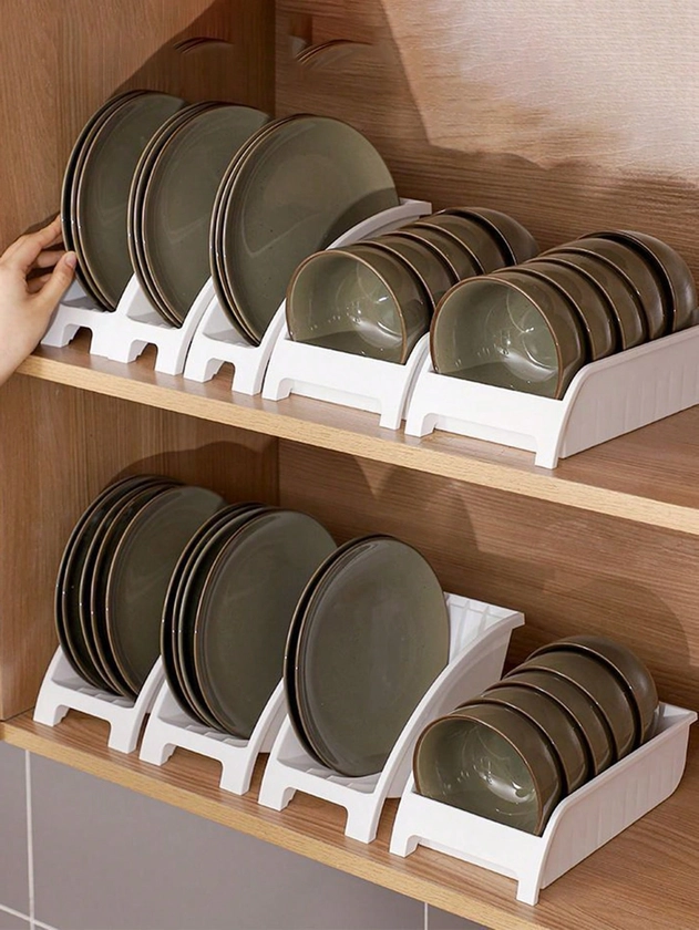 1pc Kitchen Bowl Plate Dish Rack, Cabinet Organizer, Water Draining, Cutlery Storage Box