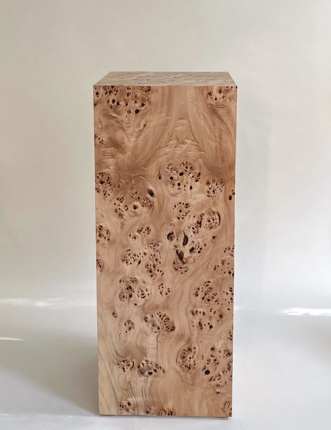 Plinth. Natural poplar burlwood pedestal 30 x 30 x 90 cm - Etsy Nederland